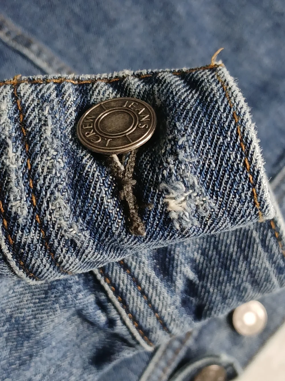 J. Crew Denim Trucker Jacket Men's M Distressed Blue